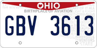 OH license plate GBV3613