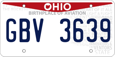 OH license plate GBV3639
