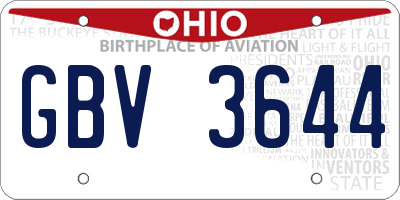 OH license plate GBV3644