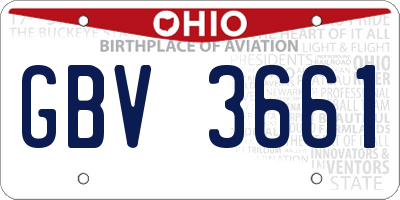 OH license plate GBV3661