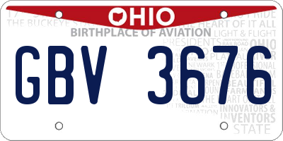 OH license plate GBV3676