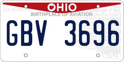 OH license plate GBV3696