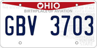 OH license plate GBV3703