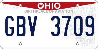 OH license plate GBV3709