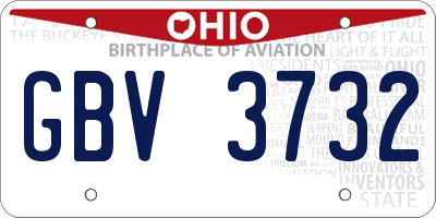 OH license plate GBV3732