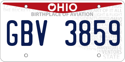 OH license plate GBV3859