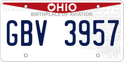OH license plate GBV3957