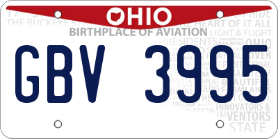 OH license plate GBV3995