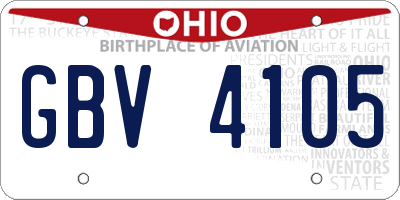 OH license plate GBV4105