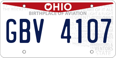 OH license plate GBV4107