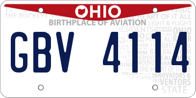 OH license plate GBV4114