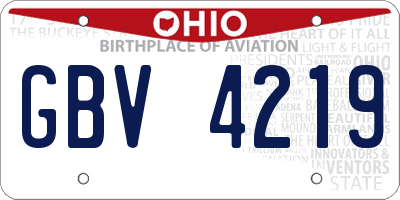 OH license plate GBV4219
