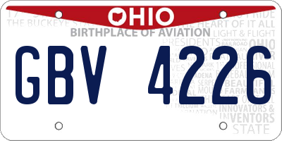 OH license plate GBV4226