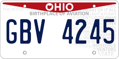 OH license plate GBV4245