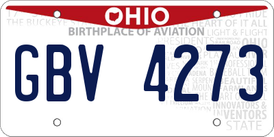 OH license plate GBV4273