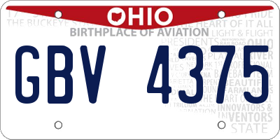 OH license plate GBV4375