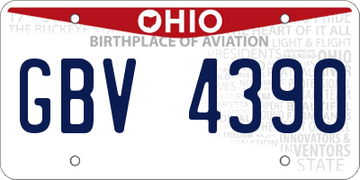 OH license plate GBV4390