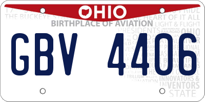 OH license plate GBV4406
