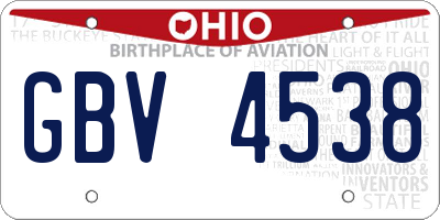 OH license plate GBV4538