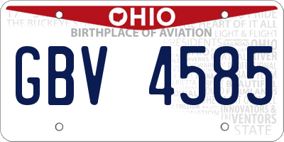 OH license plate GBV4585