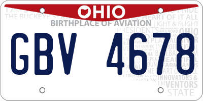 OH license plate GBV4678