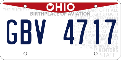 OH license plate GBV4717