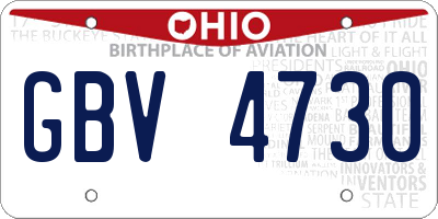 OH license plate GBV4730