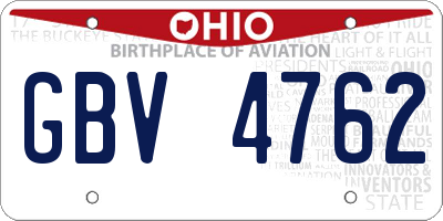 OH license plate GBV4762