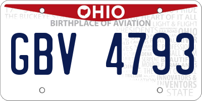 OH license plate GBV4793