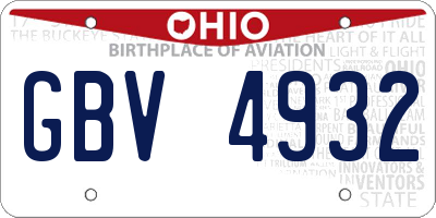 OH license plate GBV4932