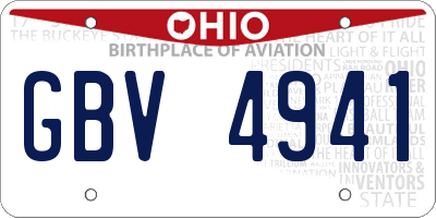OH license plate GBV4941