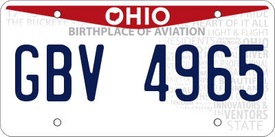 OH license plate GBV4965