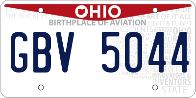 OH license plate GBV5044