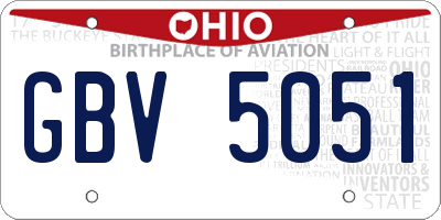 OH license plate GBV5051
