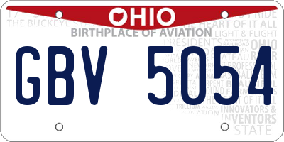 OH license plate GBV5054