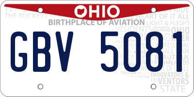 OH license plate GBV5081