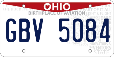 OH license plate GBV5084