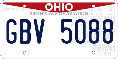 OH license plate GBV5088