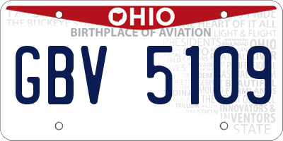 OH license plate GBV5109
