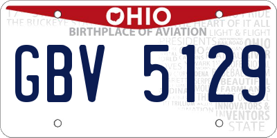OH license plate GBV5129