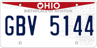 OH license plate GBV5144