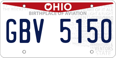 OH license plate GBV5150