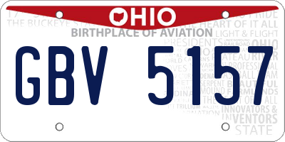 OH license plate GBV5157