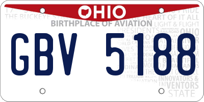 OH license plate GBV5188