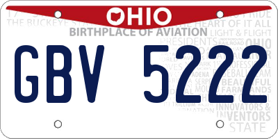 OH license plate GBV5222