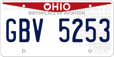 OH license plate GBV5253