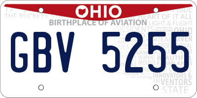OH license plate GBV5255