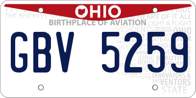 OH license plate GBV5259