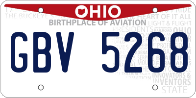 OH license plate GBV5268