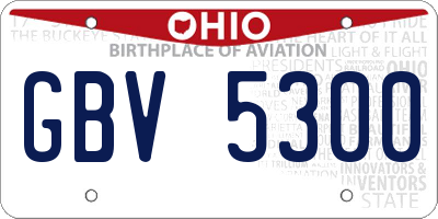 OH license plate GBV5300